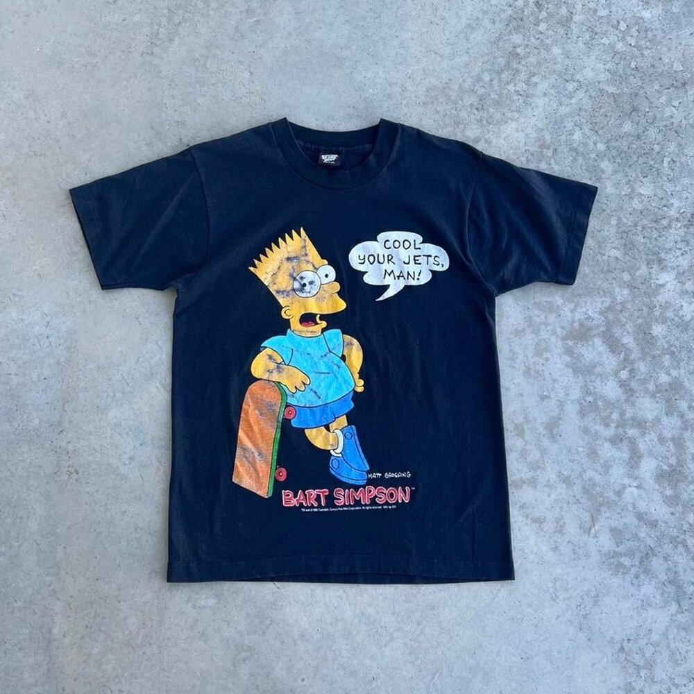 Vintage 90s The Simpsons T-Shirt Single Stitch Shirt Made in USA Large
